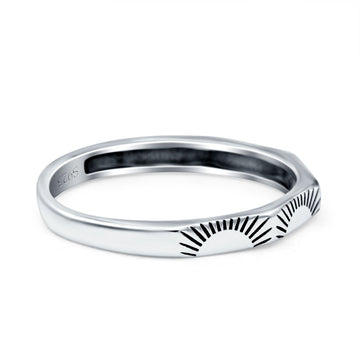 Oxidized Sunset Band Solid 925 Sterling Silver Thumb Ring (2.5mm)